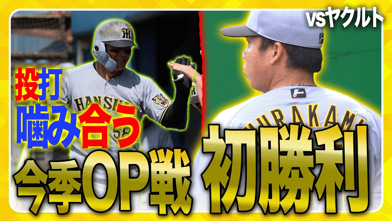 【今季初勝利】東京ヤクルトスワローズとの一戦は #村上頌樹 選手が先発マウンドへ！ #前川右京 選手はホームランを放つなど2打点の活躍を見せ、今季オープン戦初勝利を飾りました！