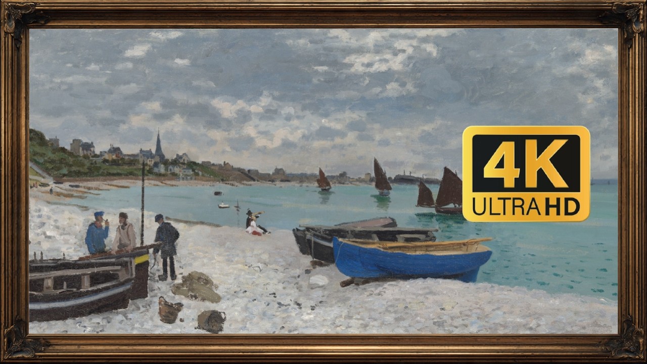 🖼️ “The Beach at Sainte-Adresse”-Claude Monet for Your TV | Monet, Renoir & More | 4 Hours 4K