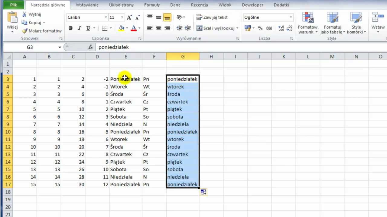 Kurs Microsoft Excel 2010 odcinek 9 - Wprowadzanie ciągów - liczb i tekstów