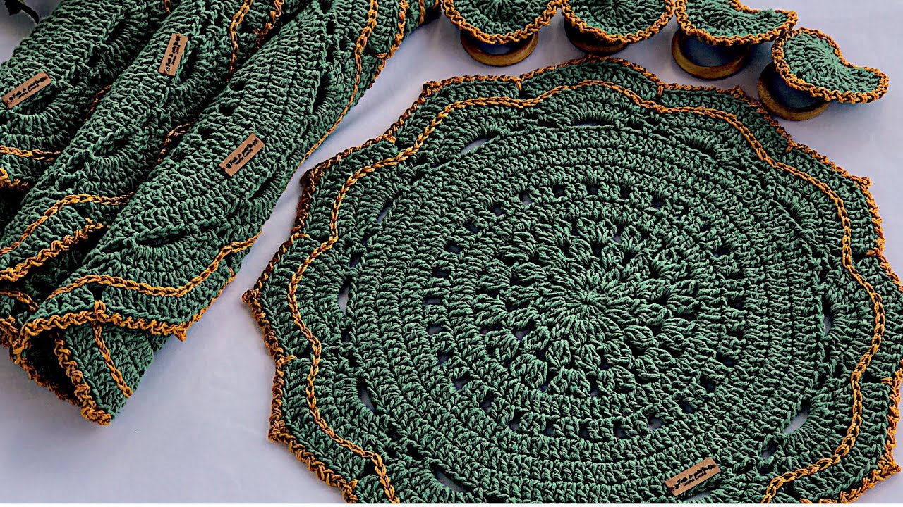 Como fazer um sousplast de crochê.  #crochet #crocheiniciante #sousplatcroche