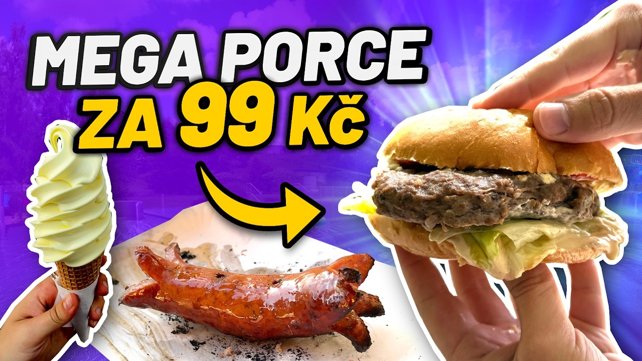 99 Kč za MEGA BURGER! extrémně mastná klobása 🤣