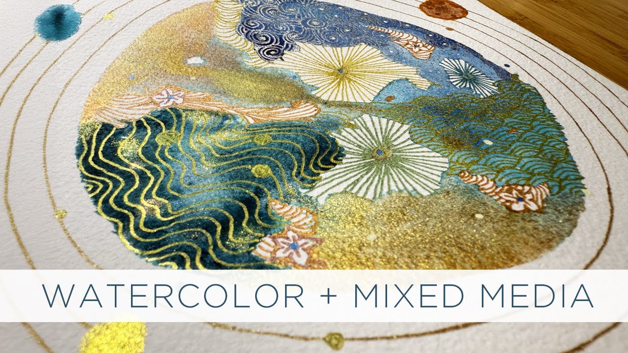 Watch This Watercolor Art Painting MAGICALLY Come to Zentangle Life!