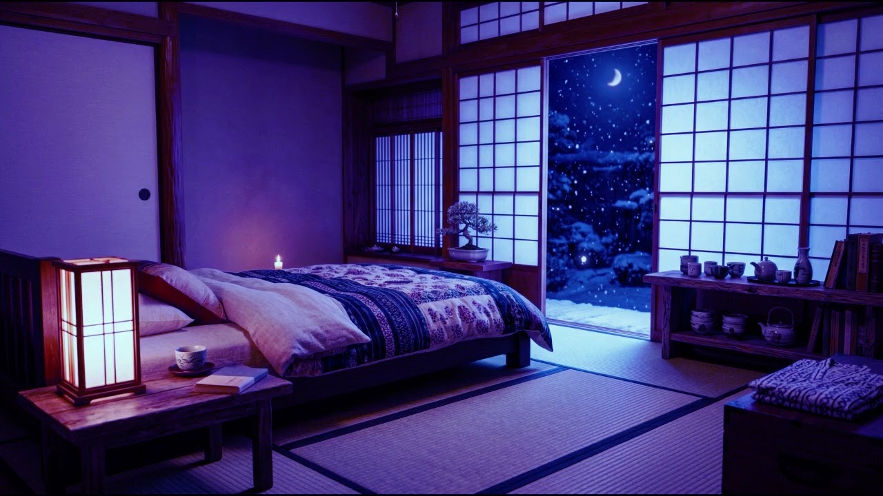 8 Hours – Japanese Lantern Ryokan Bedroom for Deep Healing Sleep