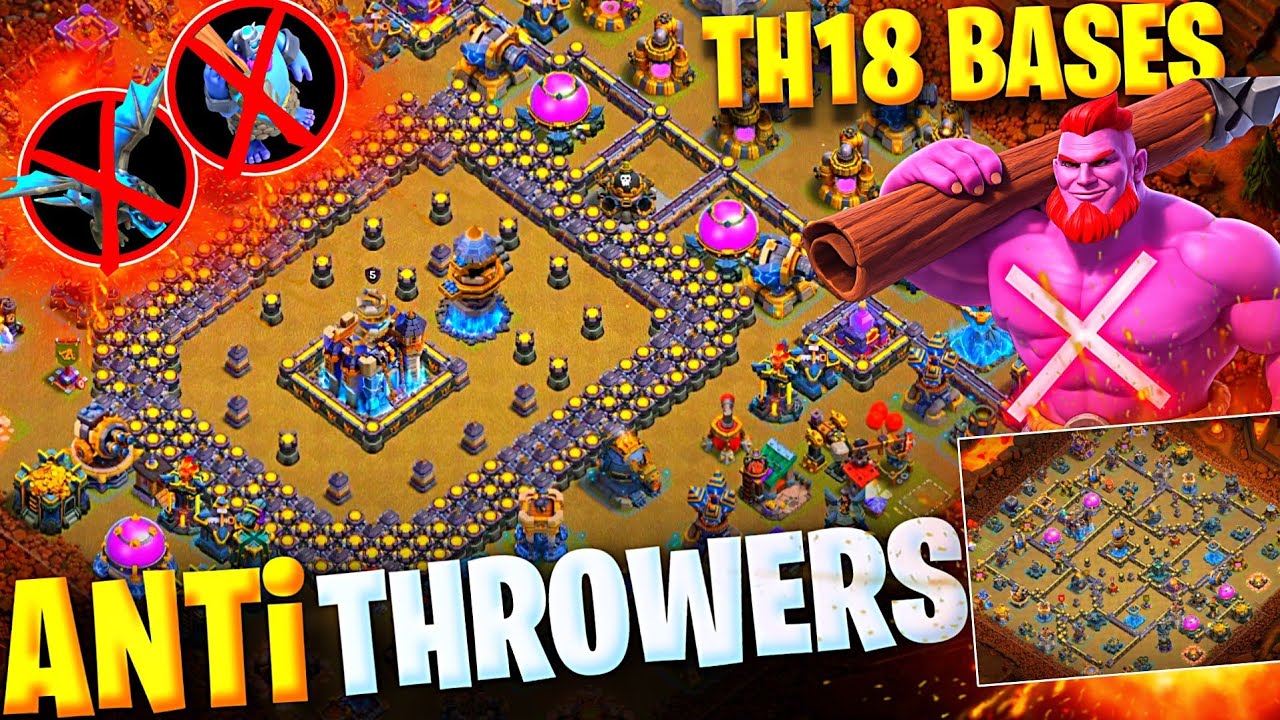 ANTI Throwers WITH perfect Traps - CWL WAR special Th18 New push Base Link | Th18 war base Link 