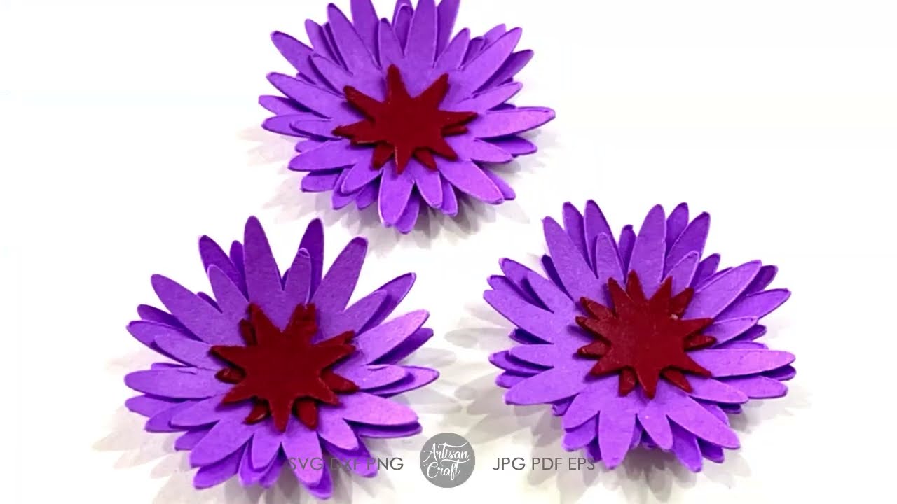 Easy paper flower #paperflower  #svgcutfiles for @Cricut