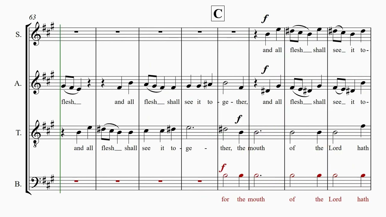 Handel's Messiah Part 4 - And the glory of the Lord - Bass practice part