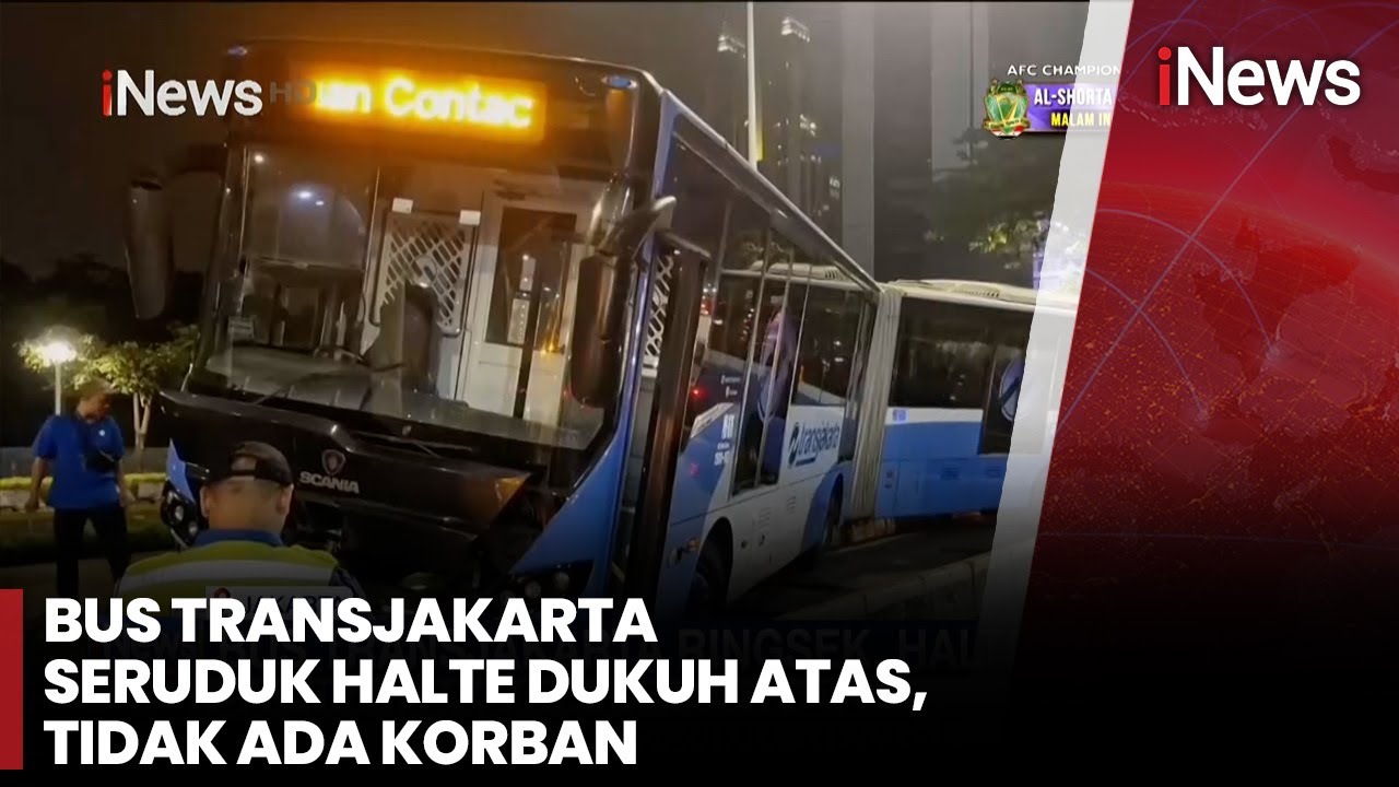Bus Transjakarta Tabrak Halte Dukuh Atas, Diduga Sopir Hilang Fokus | iNews Pagi (20/10)