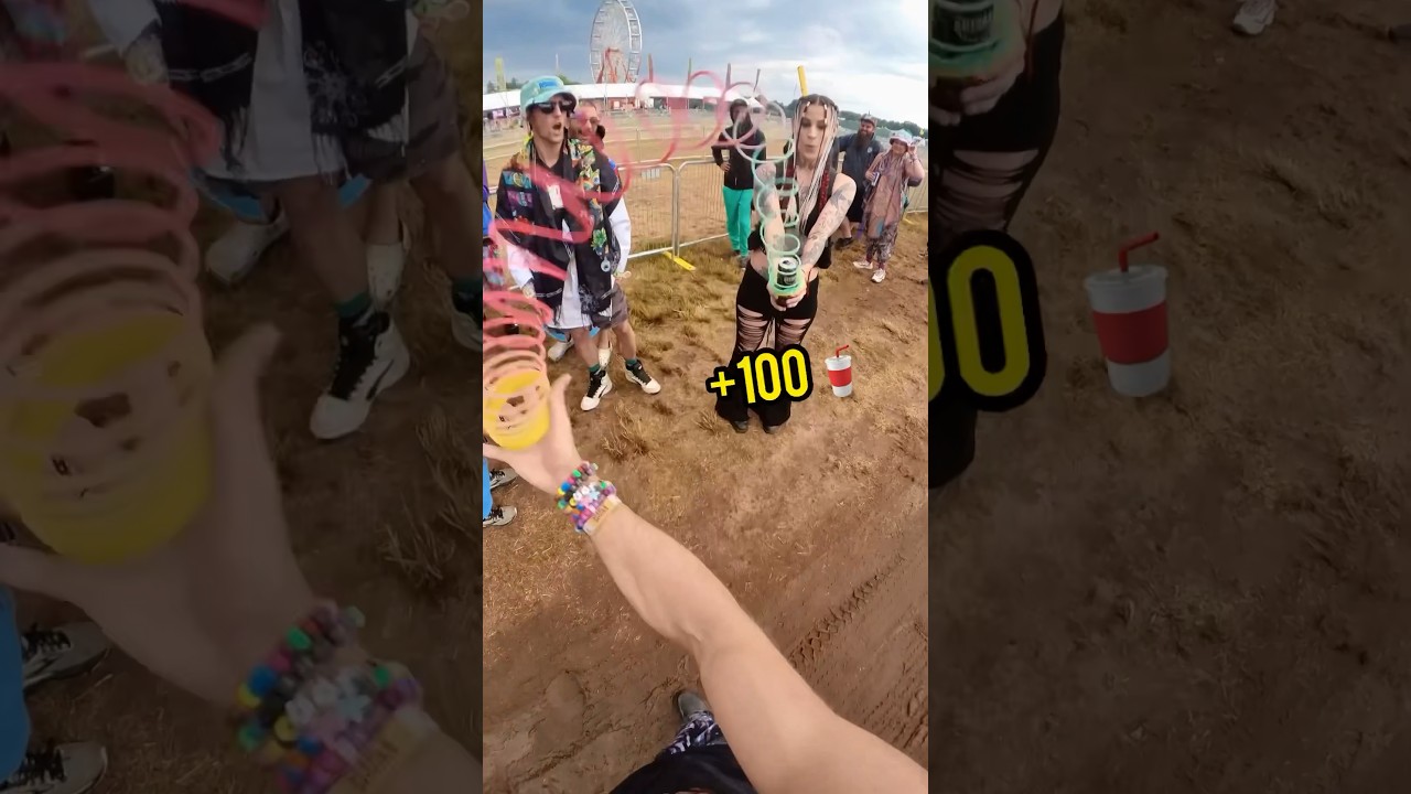 Slinking 12 people in a row at Electric Forest music festival #slinkytricks
