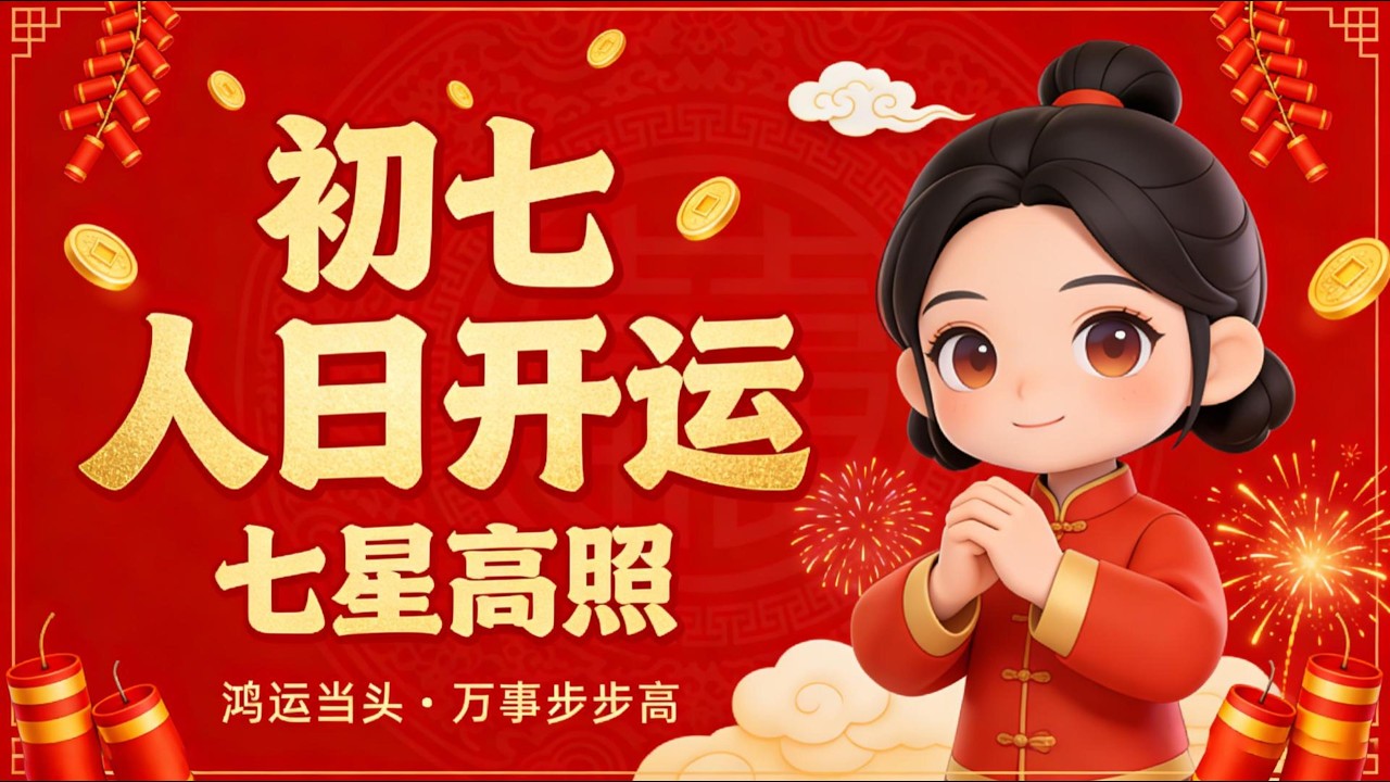 七星高照 鴻運當頭到 🌟 大年初七人日吉祥開運歌｜願你這一年光芒萬丈#開工音樂 #七星高照 #开运神曲