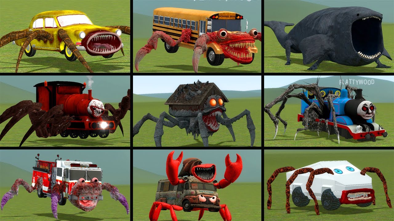 MONSTER HOUSE, CAR EATER, SCHOOL BUS EATER, THE BLOOP, CHOO CHOO CHARLES, CURSED THOMAS IN GMOD!!