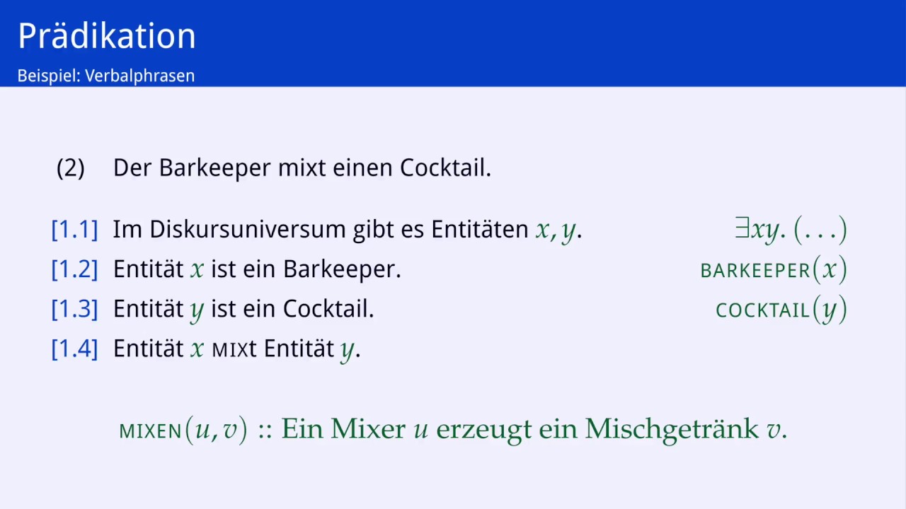 Semantik: Prädikation und Prädikatenlogik