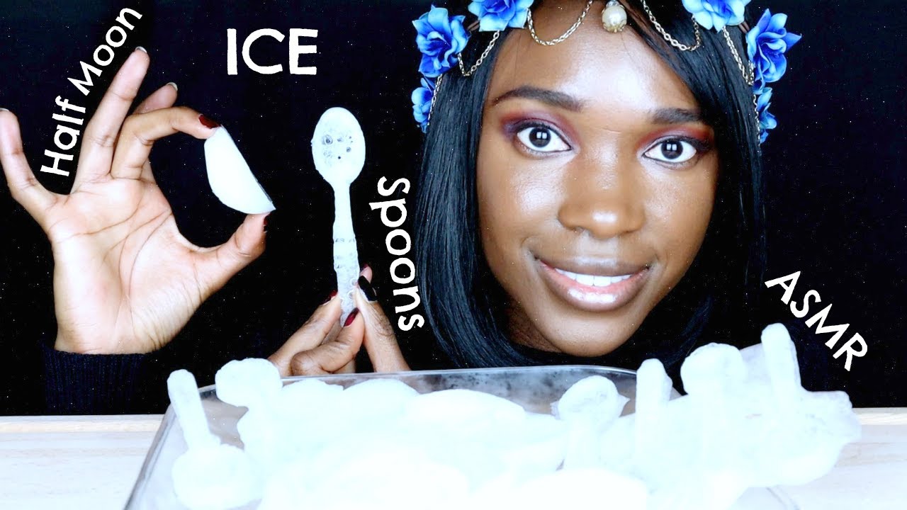 ASMR Carbonated Half Moon Ice | ASMR Crunchy Carbonated Ice Utensil | Screamin Memein ASMR