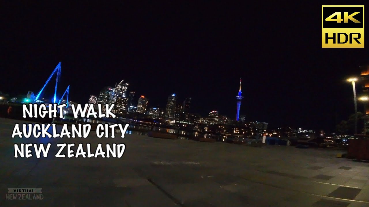 【4K HDR】Night Walk  Auckland City New Zealand!