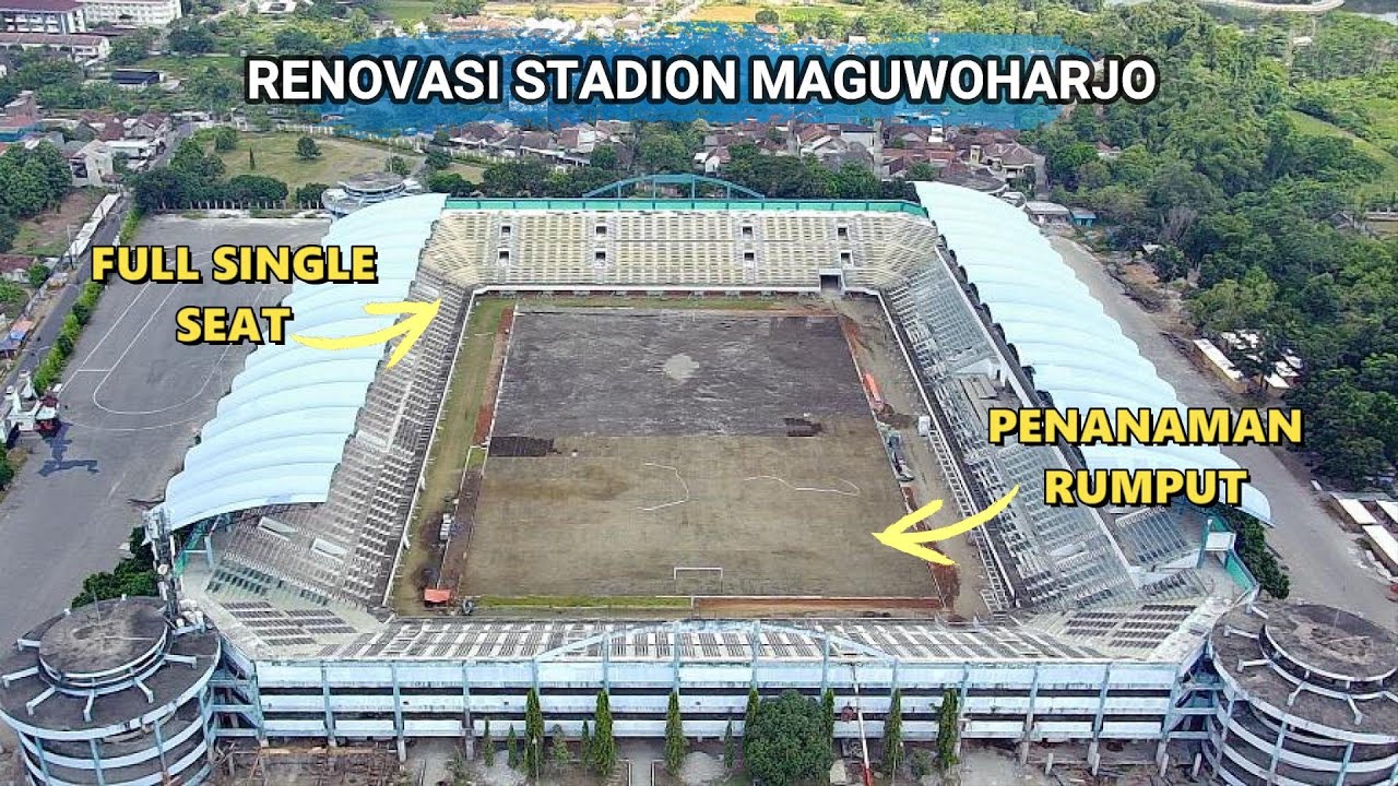 Progress Renovasi Mini San Siro Stadion Maguwoharjo Markas Utama PSS Sleman Yogyakarta || Drone View