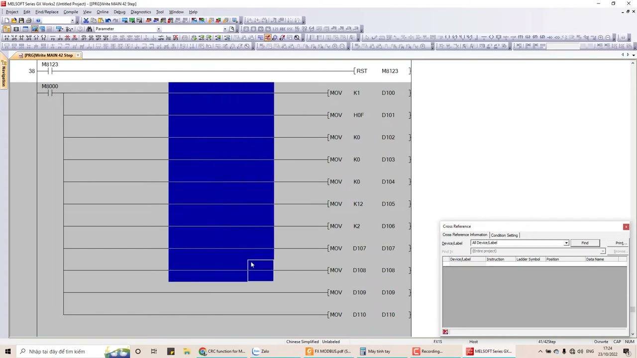 MODBUS RTU instruction RS485 on FX1S FX1N PLC, using RS instruction