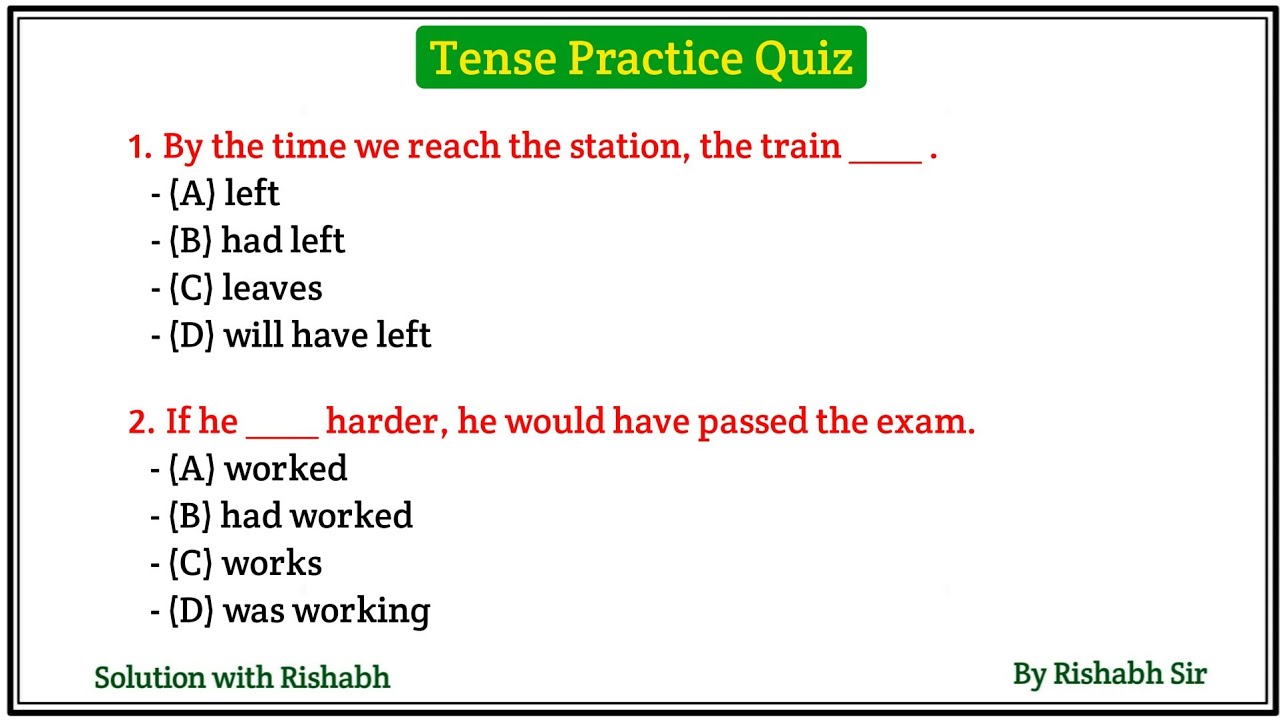 Tense practice test | Tense practice questions ssc | Tense in english grammar | Tense mcq test