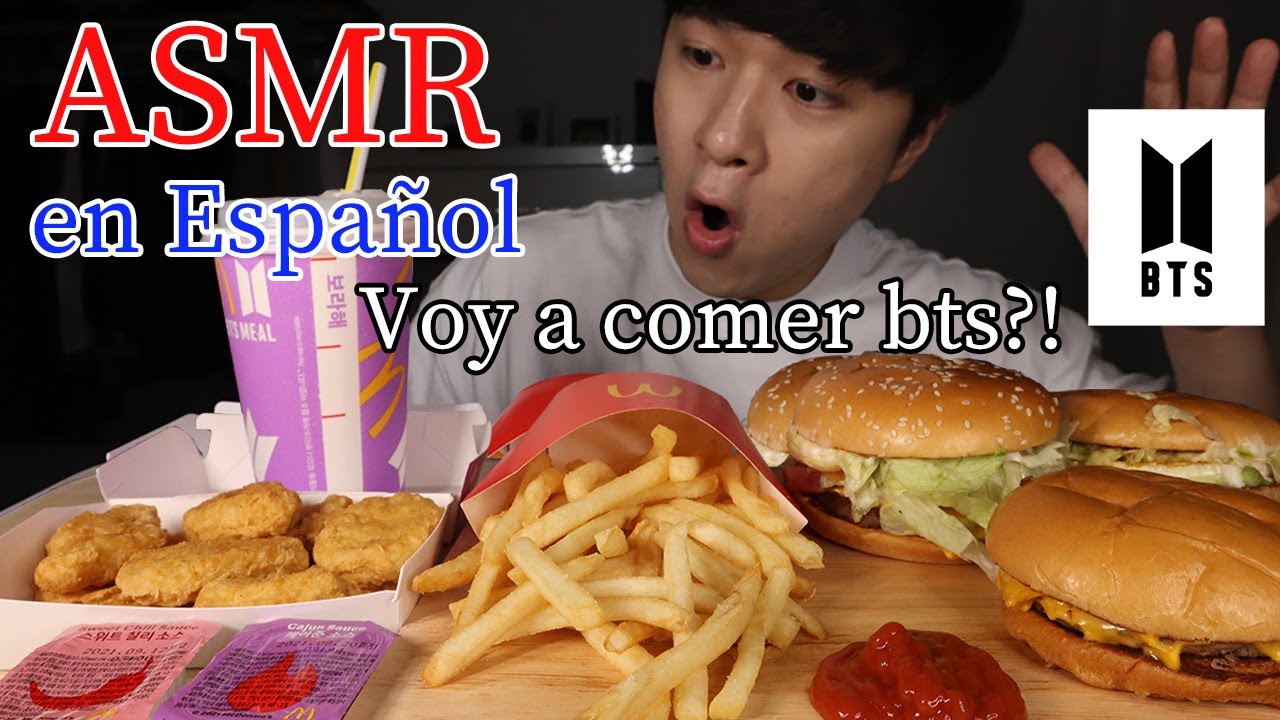 ASMR comiendo Hamburguesas Combo de BTS Macdonald! 'COREANO'/Sonido de Comer/Eating Sound