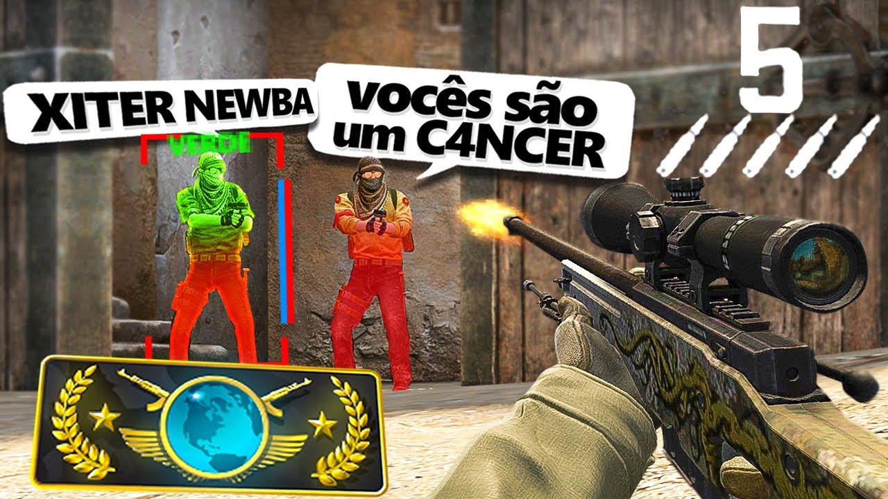 O TIME todo de AWP 5 BALAS no GLOBAL, a reação DELES vai te surpreender!