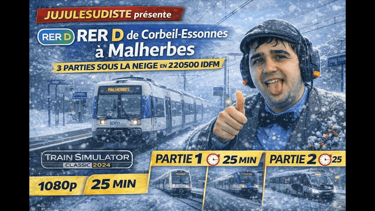 🚆❄️ RER D en CONDITIONS EXTRÊMES |  Corbeil ➜ Malherbes | Z20500 IDFM | TSC 2024 (Partie 2)