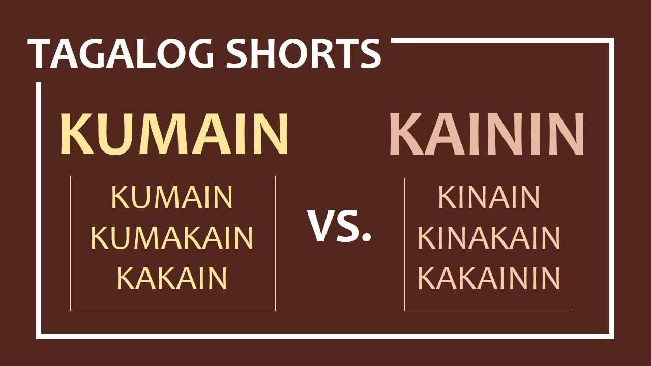 LEARN FILIPINO | KUMAIN VS. KAININ | Both means "TO EAT" in English | Tagalog Shorts