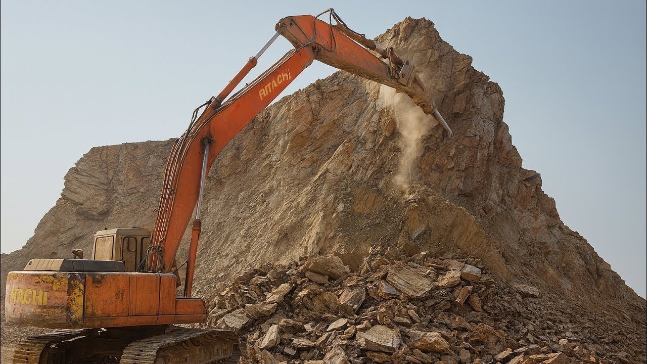 HILL DESTRUCTION: How to Break a Hill with an Excavator Machine! #excavators #stonemachinery #jcb 