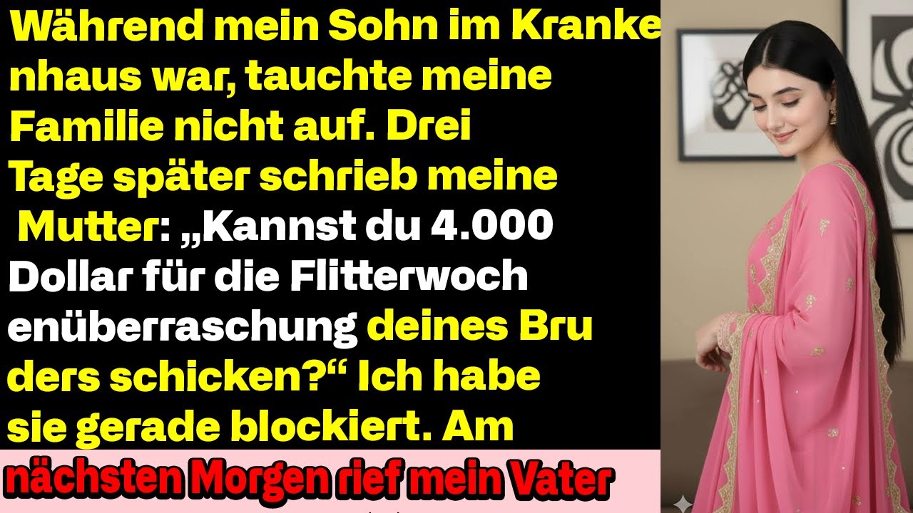 Während mein Sohn im Krankenhaus war, kam meine Familie nicht vorbei. Drei Tage später meine Mutter