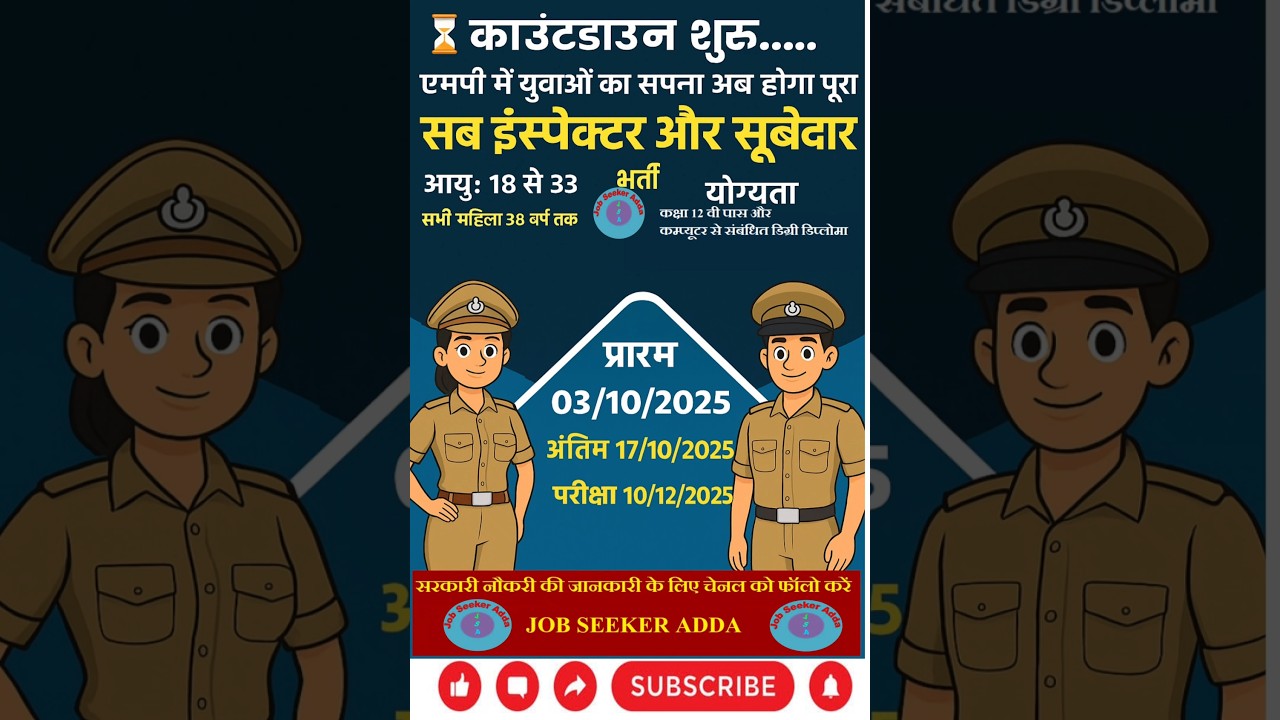 MP Police ASI LDC notification 2025 