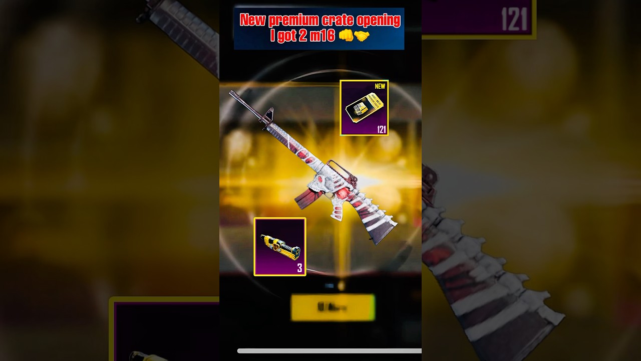 New premium crate opening I got 2 M16 , 3 free material 😁🤝👊