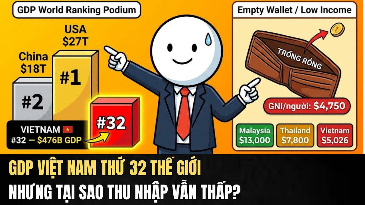 GDP Việt Nam Thứ 32 Thế Giới — Nhưng Tại Sao Thu Nhập Người Dân Vẫn Thấp?