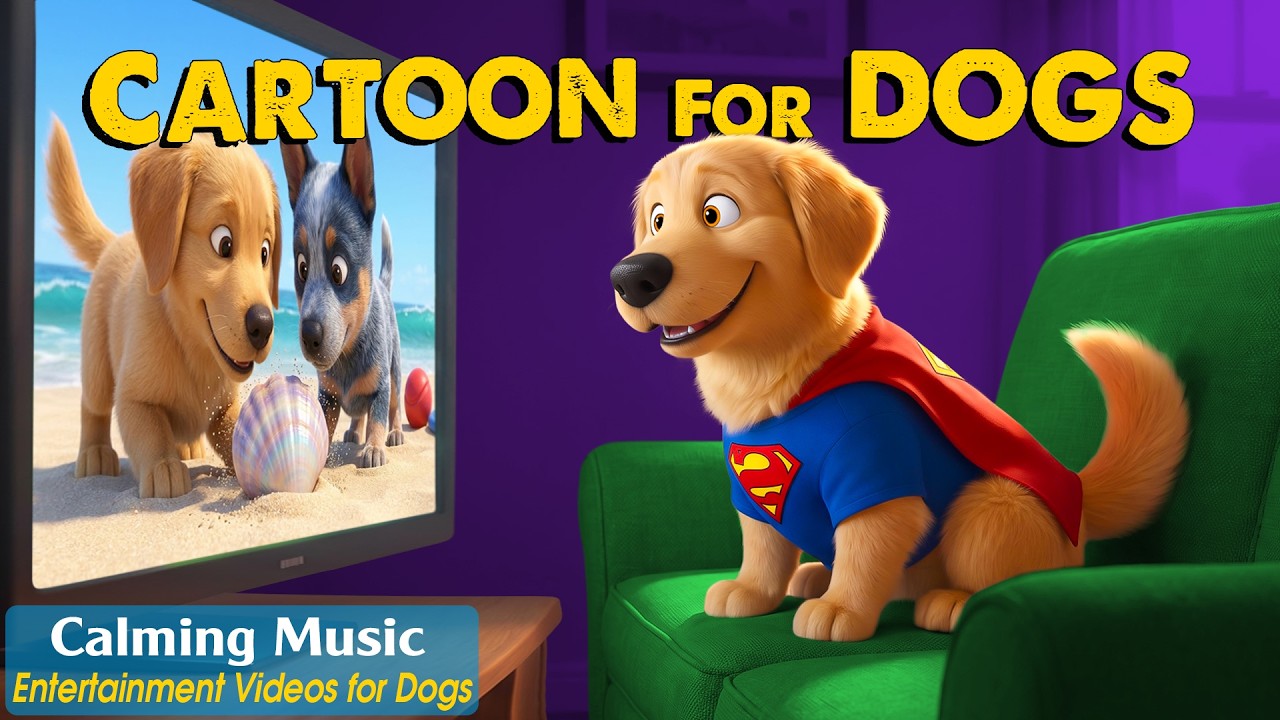 Cartoons for Dogs: Anti-Anxiety Music & Fun Dog TV for Dogs Home Alone🐶 Entertaining Videos for Dogs