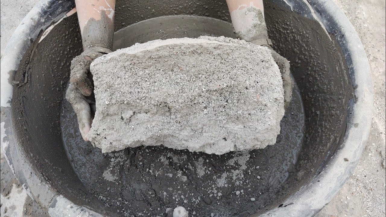 Most beautiful texture sandcement+white concrete  crumbling in lots of water 💦 ‎@AS ASMR 