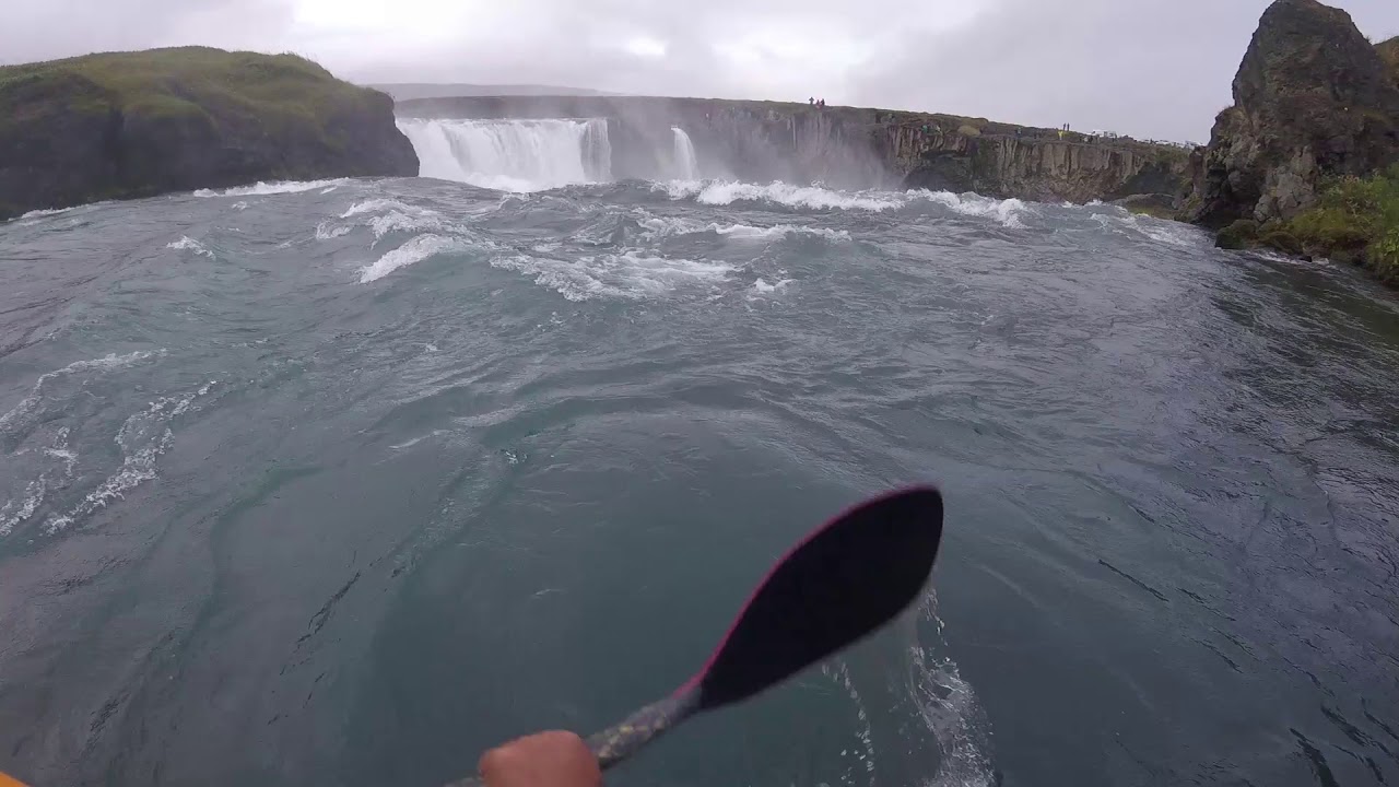 Kayaking my first waterfall (Goda Foss in Iceland). Sept 2017