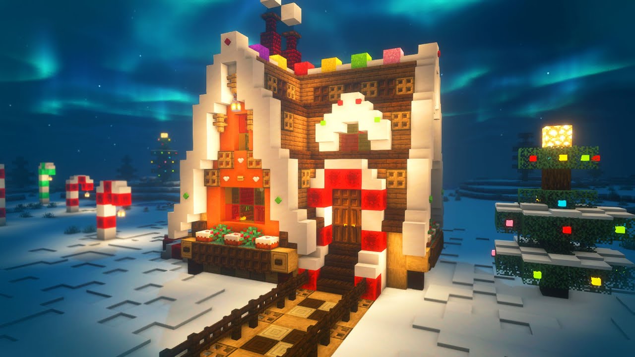 Minecraft | How to Build a Christmas Gingerbread Cottage | Winter Cottagecore House Tutorial