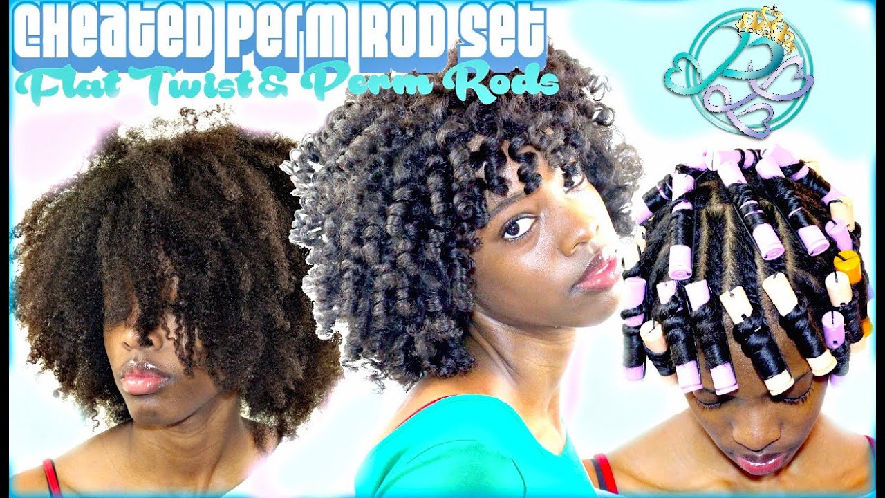 NATURAL HAIR: Cheated PERM ROD SET | FLAT TWIST & ROD | SO DEFINED!