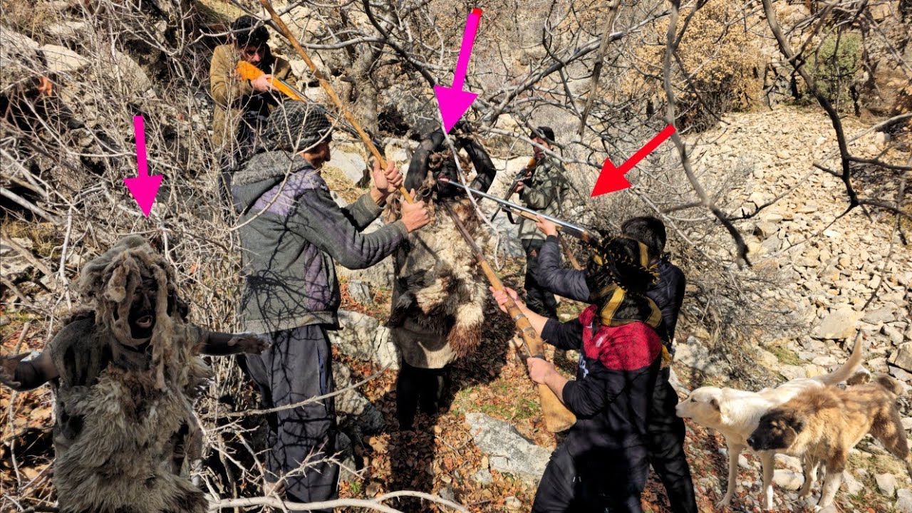Wild cave dweller attack on nomads in the Zagros Mountains: Wild monster clash with nomad men.⛰️🧌🛖