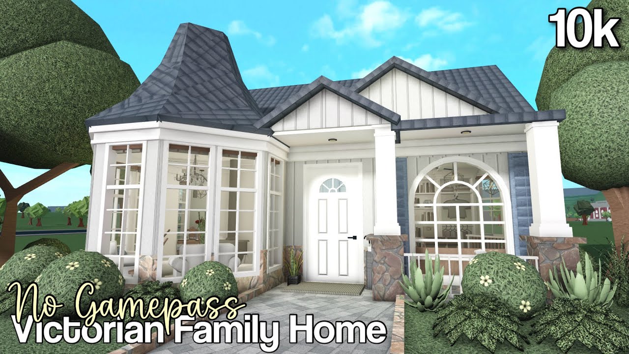 Bloxburg : 10k No Gamepass Victorian Elegant Family Home | No Large Plot | Roblox - House Build