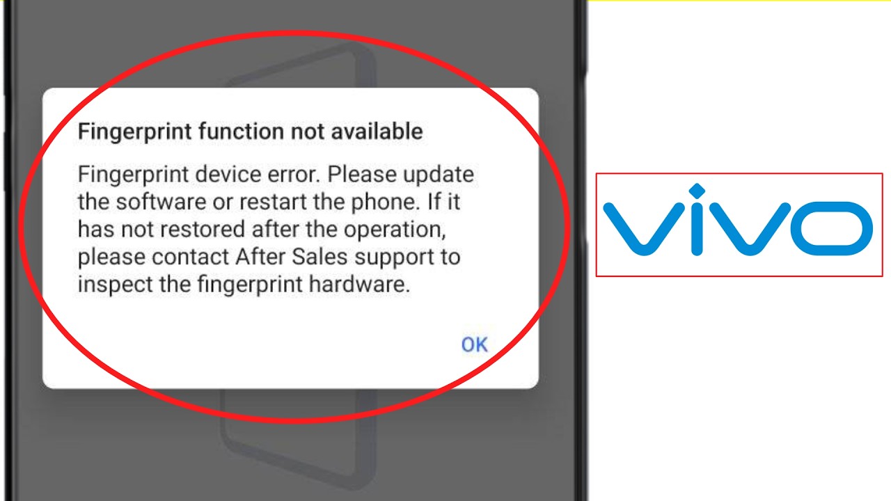 Fix Vivo Fingerprint device error. Please update the software or restart the phone Error Problem