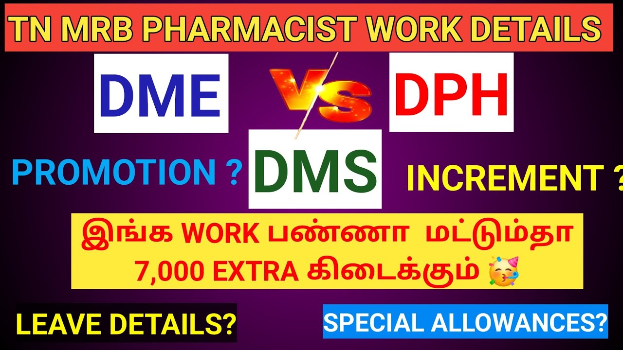 TN MRB PHARMACIST  WORK DETAILS