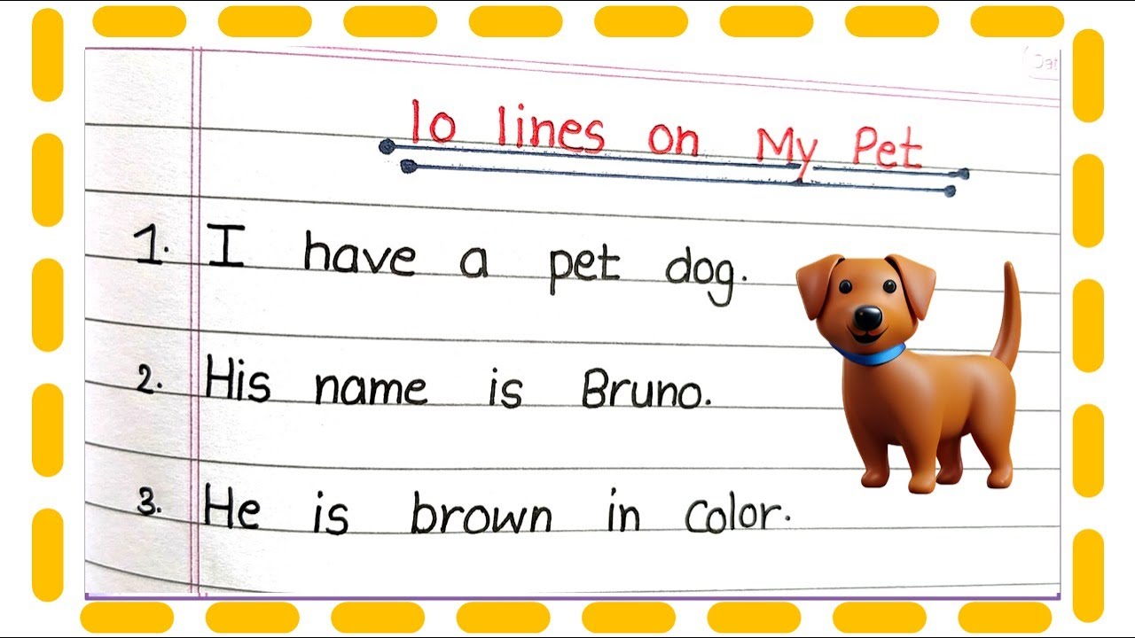 10 Lines On My Pet Dog | My Pet Dog Essay 10 Lines In English Writing | 10 Sentences on Pet Animal