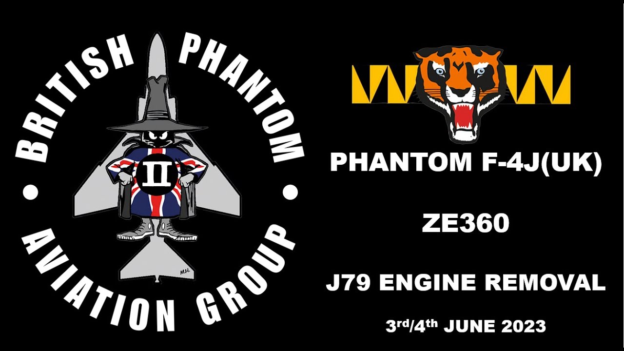 Phantom F-4J(UK) `ZE360` J79 Engine Removal June 2023