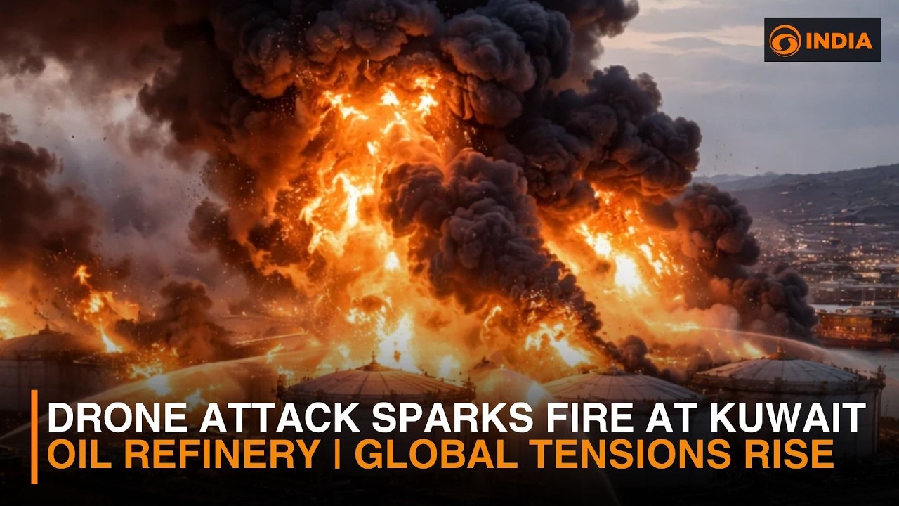 Drone Attack Sparks Fire at Kuwait Oil Refinery | Global Tensions Rise & more news | DD NewsHour