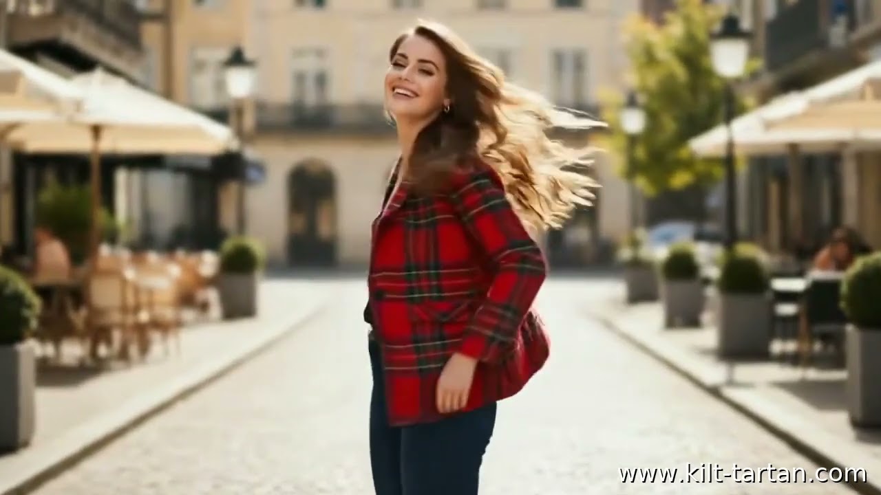 Veste tartan rouge