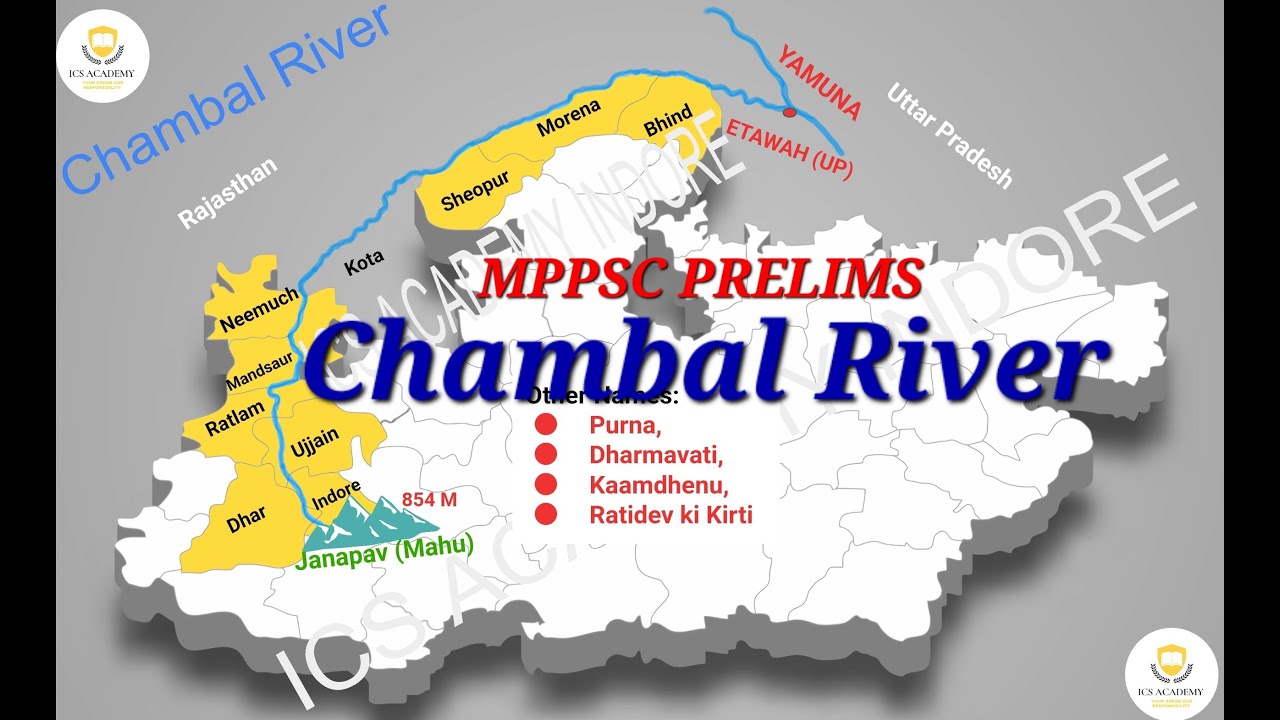 CHAMBAL RIVER | MPPSC | Drainage System of MP | मध्य प्रदेश की नदियाँ |  ICS ACADEMY INDORE