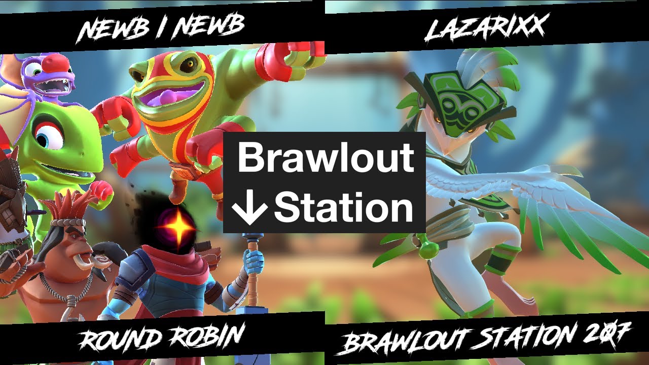 Brawlout Station 207 - Newb | Newb (Paco, Yooka, Beheaded, Ooga Tooga) vs LAZARIXX (Chief Feathers)
