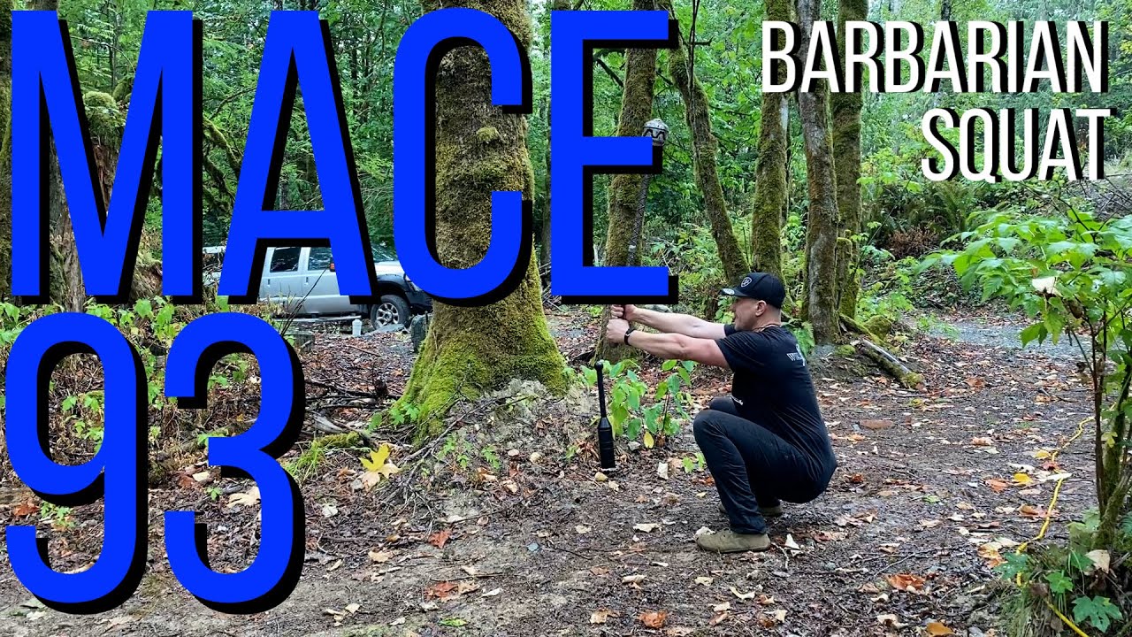 mace 93- barbarian squat - a core intensive squat that improves spinal and hip alignment