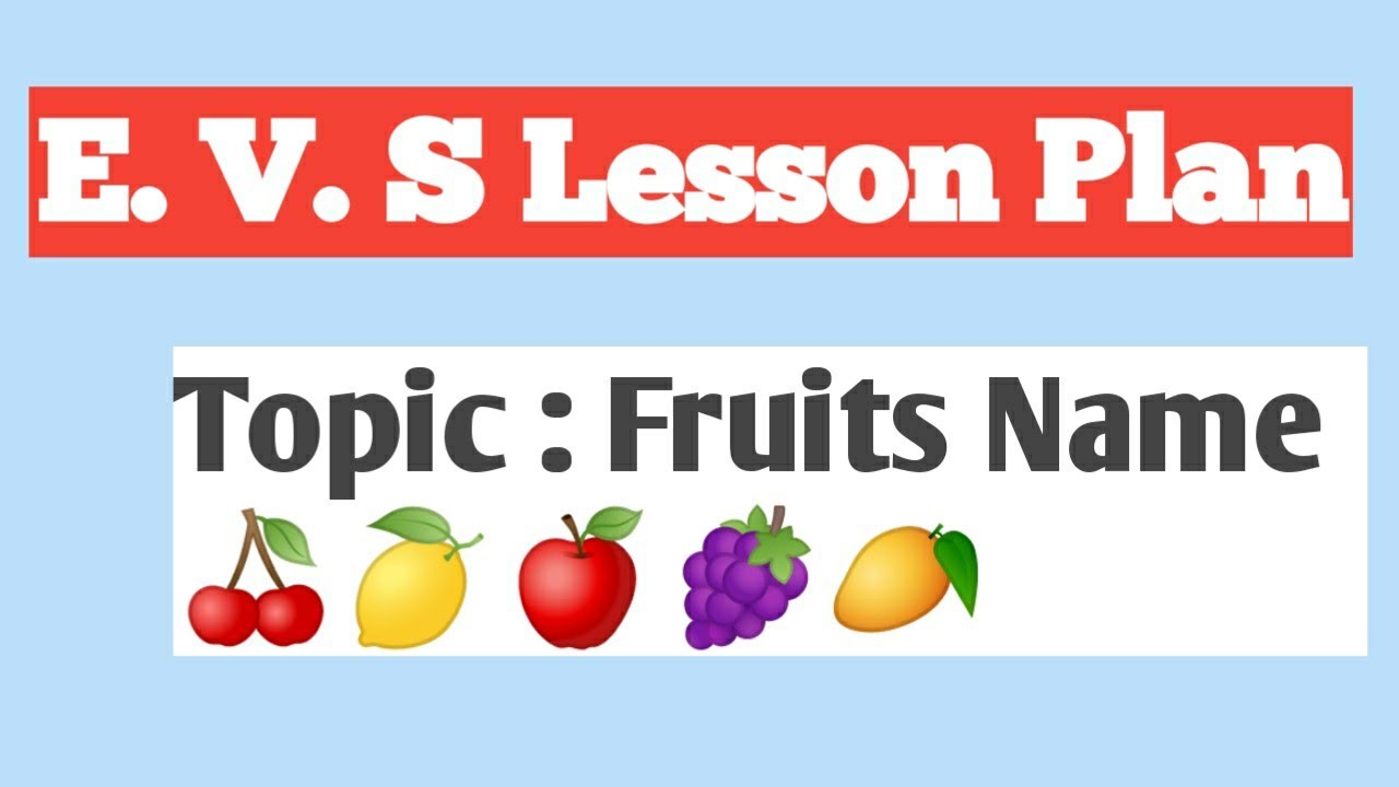 E. V. S lesson Plan| Fruits Name🍊🍋🍇🍎🍒🍓