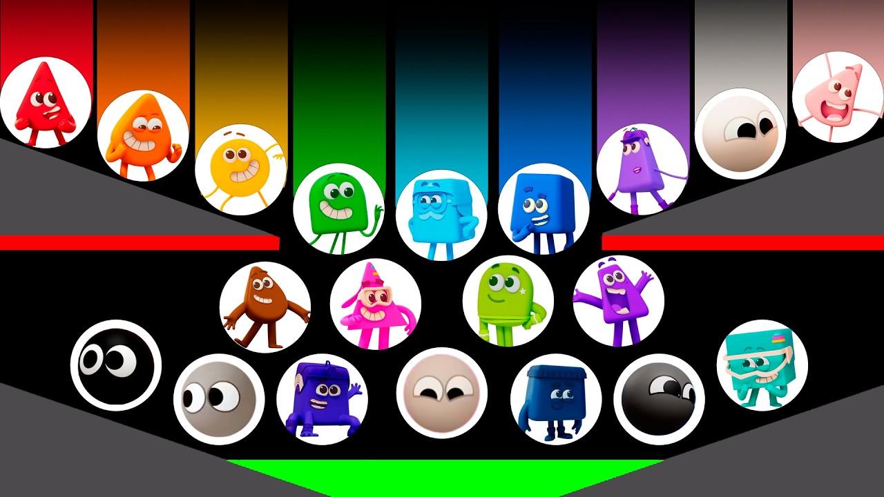 20 COLORBLOCKS Marble Race In Algodoo - Who will Be The CHAMPION?