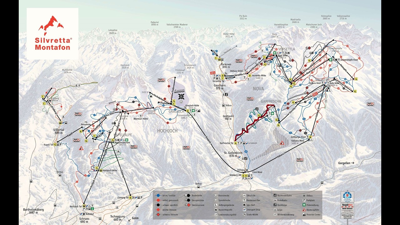 Silvretta Montafon Piste 29 Red 20D Black Garfrescha (ski video)