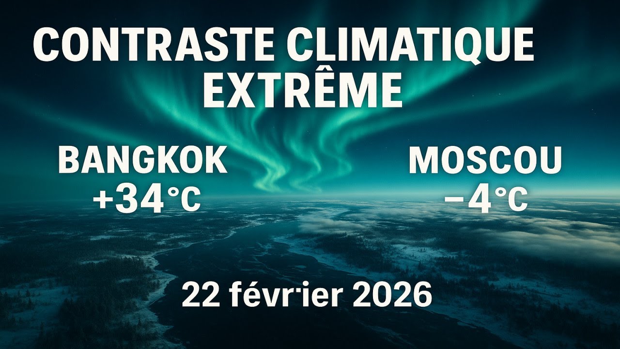 ☀️🌡️🌨️ Choc Thermique le 22 février 2026 : 38°C de différence à travers le monde!