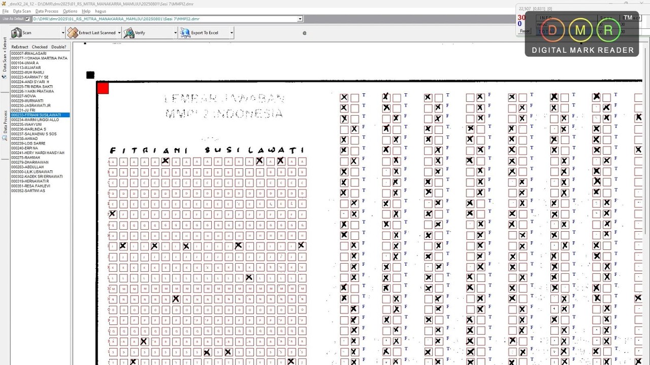 Proses Scan Dan Verifikasi LJK MMPI2 (Alat Tes Kesehatan Jiwa)#MMPI2 #alattestkesehatanjiwa